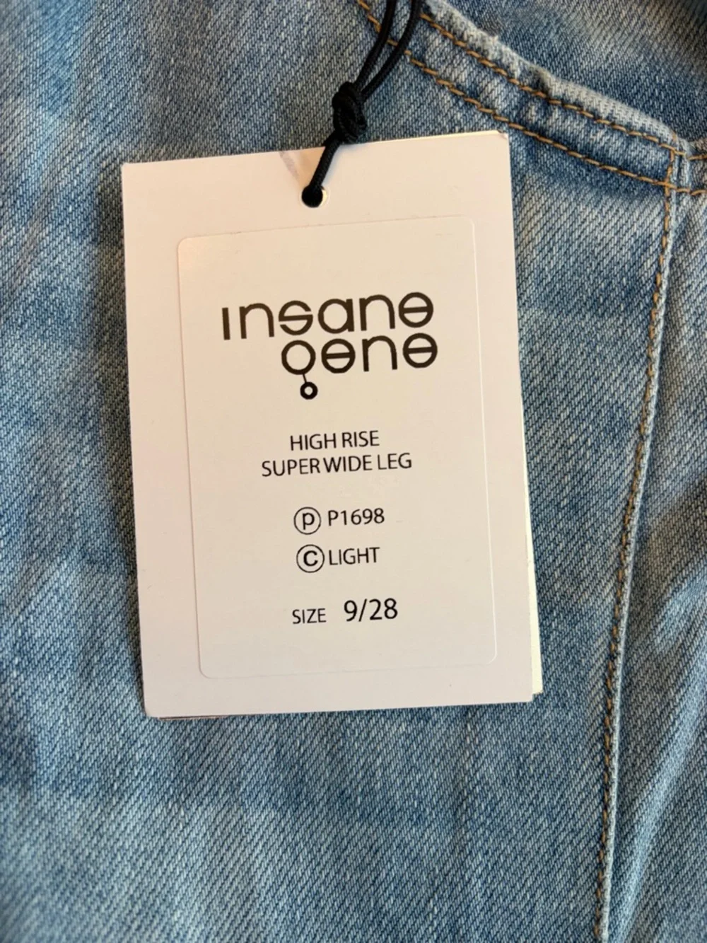 High-Rise Light Blue Flare Jeans for Women - Wide Leg Denim - Picture 7 of 10